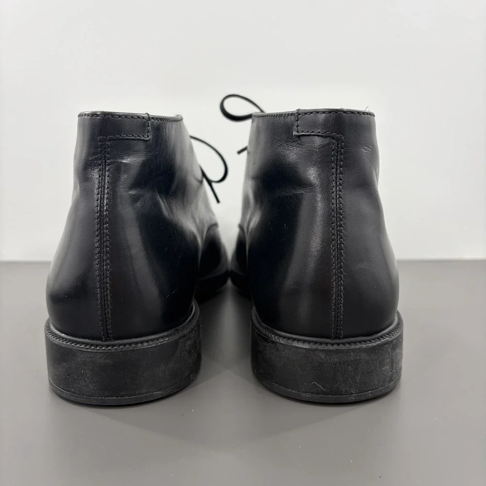 Fratelli Rossetti Mens Black Leather Chukka Ankle Boots Lace-Up Made In Italy 9M